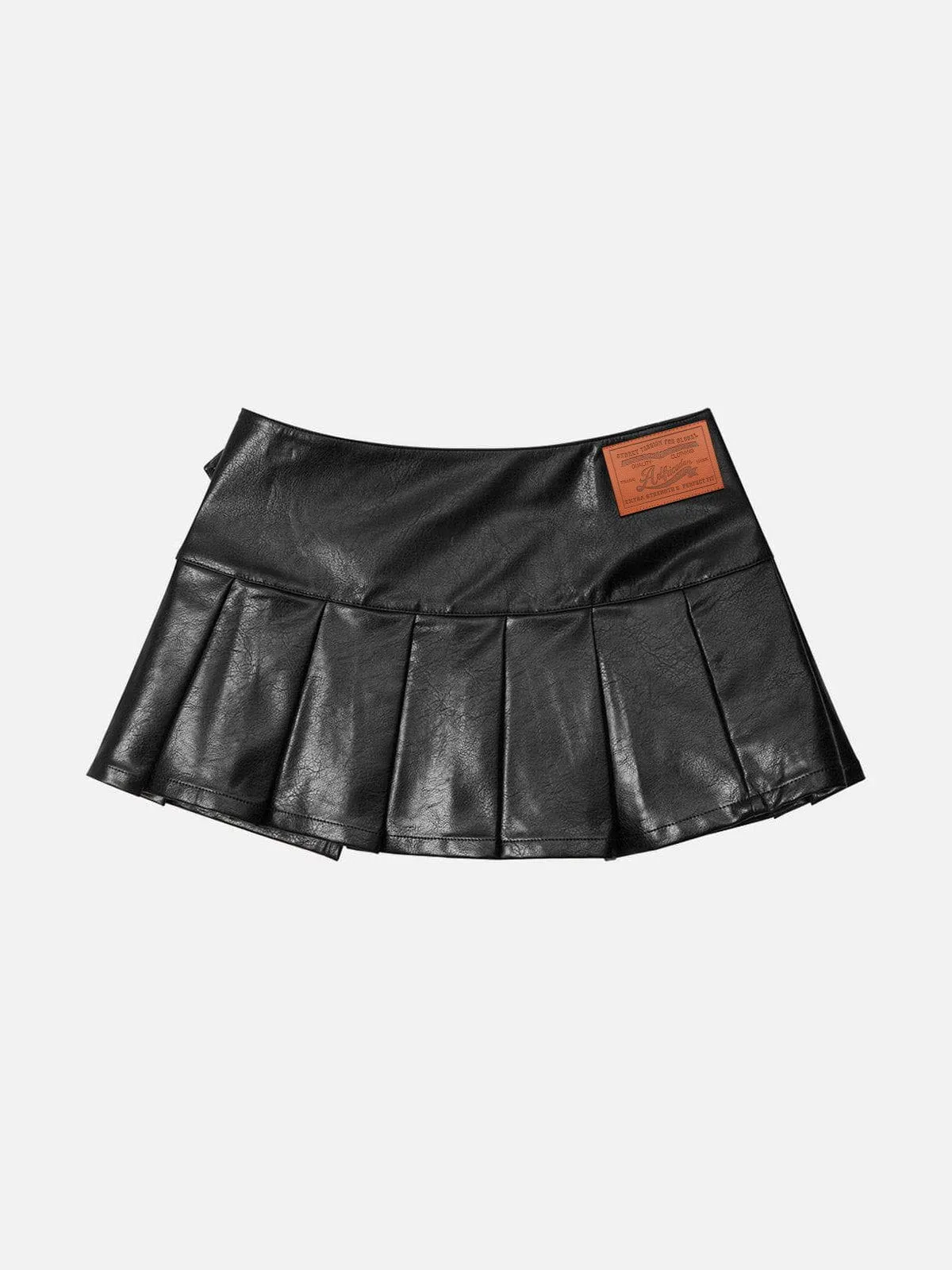 Aelfric Eden Vintage Solid Leather Pleated Skirt