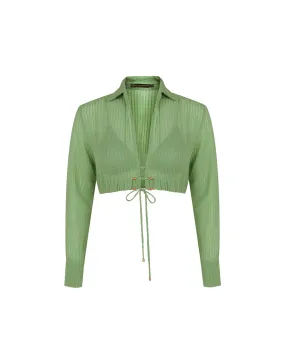 Alexia Detail Blouse - Aloe