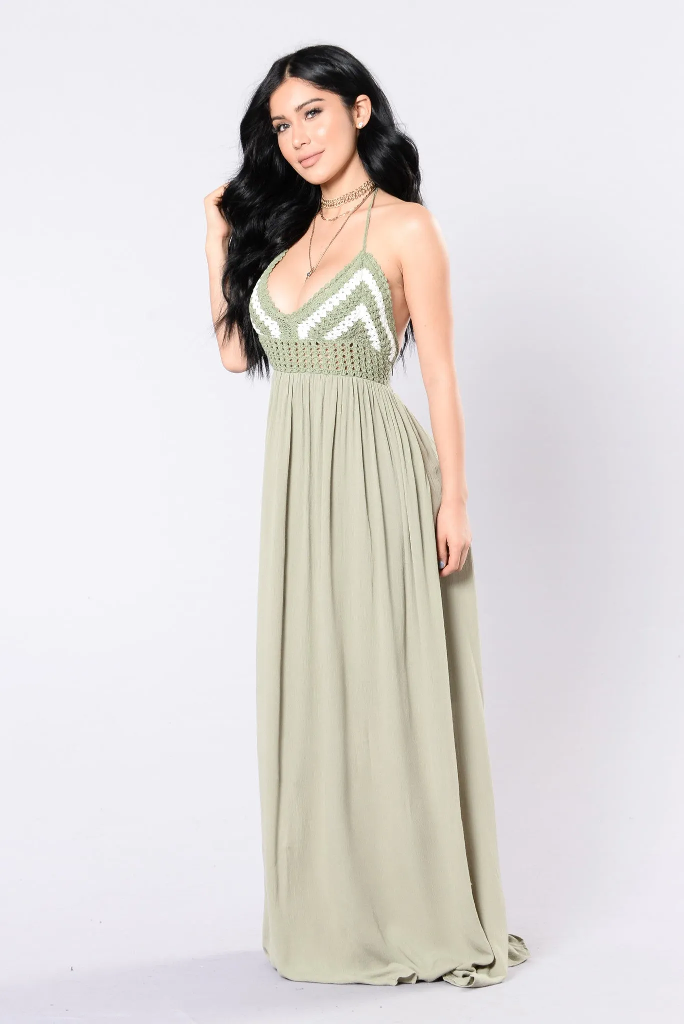 Ancient Ruin Maxi Dress - Sage