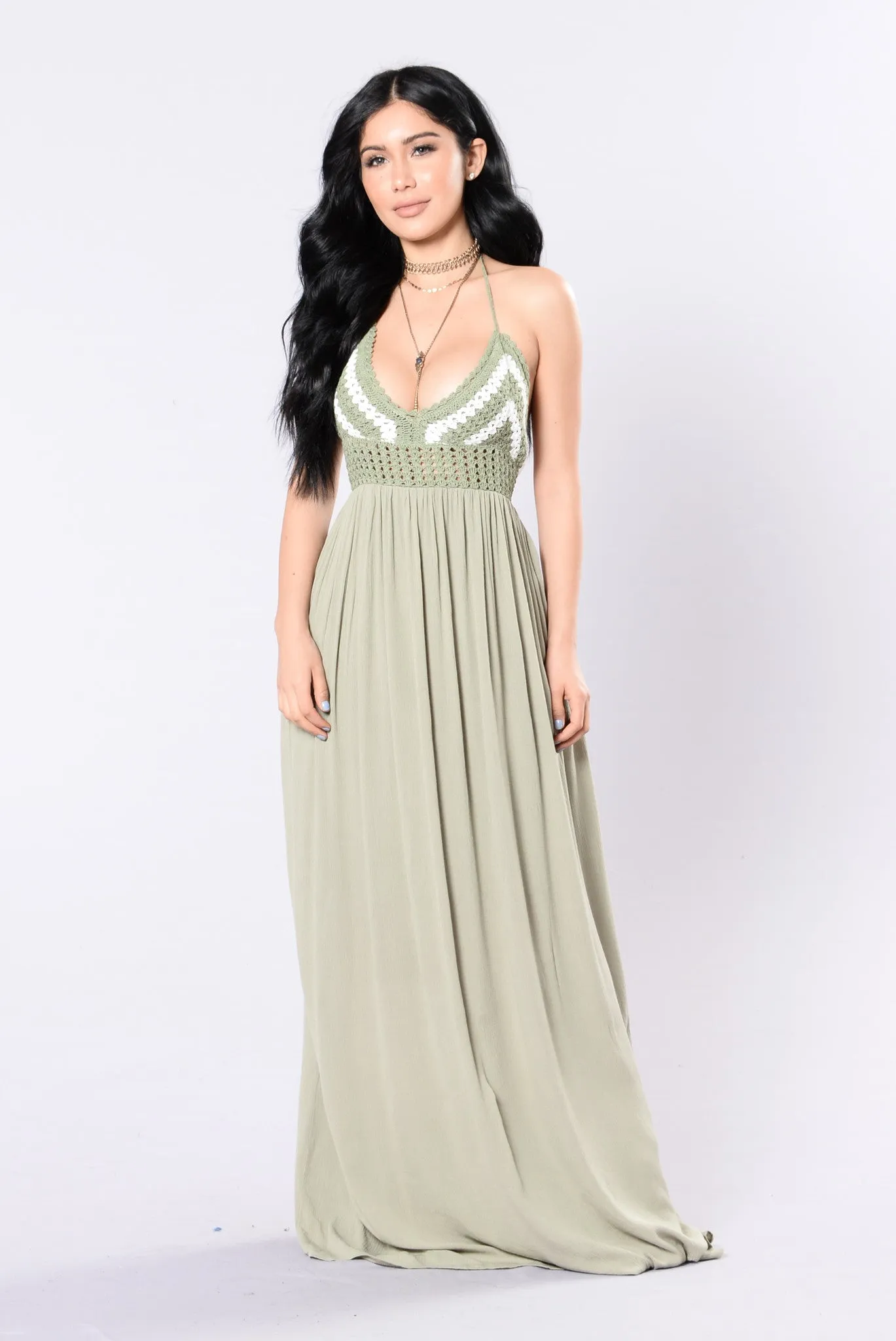 Ancient Ruin Maxi Dress - Sage