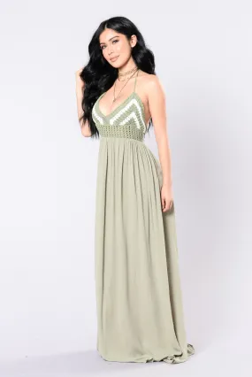 Ancient Ruin Maxi Dress - Sage