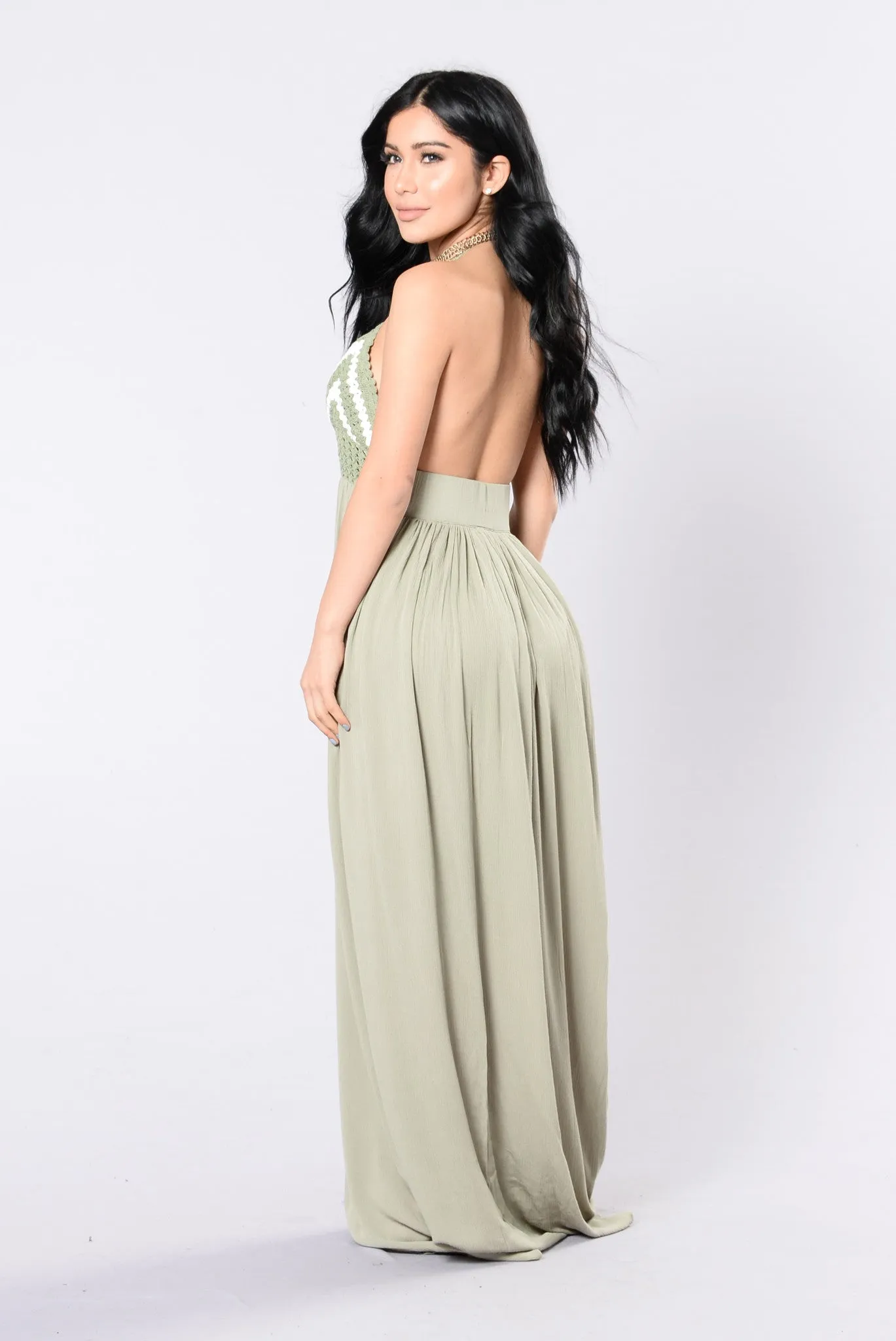 Ancient Ruin Maxi Dress - Sage