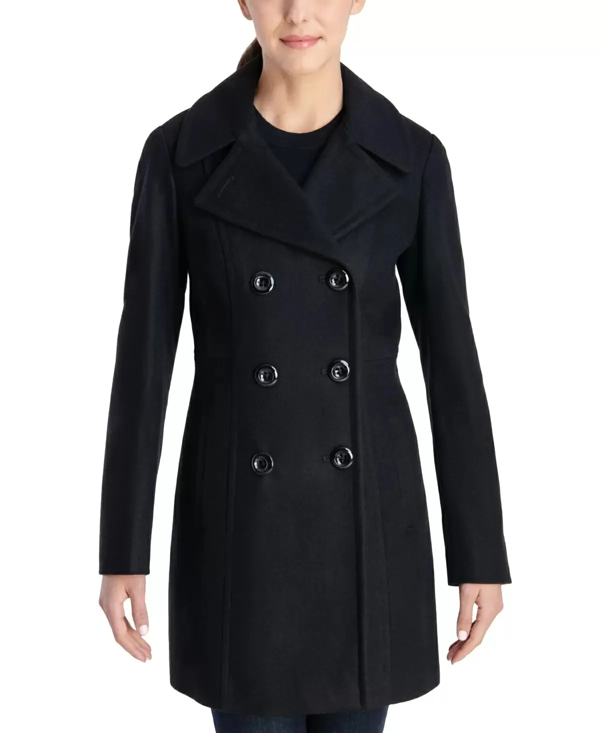 Anne Klein Double-Breasted Peacoat