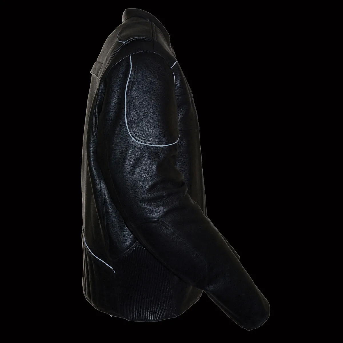 BLACK Leather ML1952 Women's Black 'Embroidered Wing and Stud Design' Leather Scooter Jacket