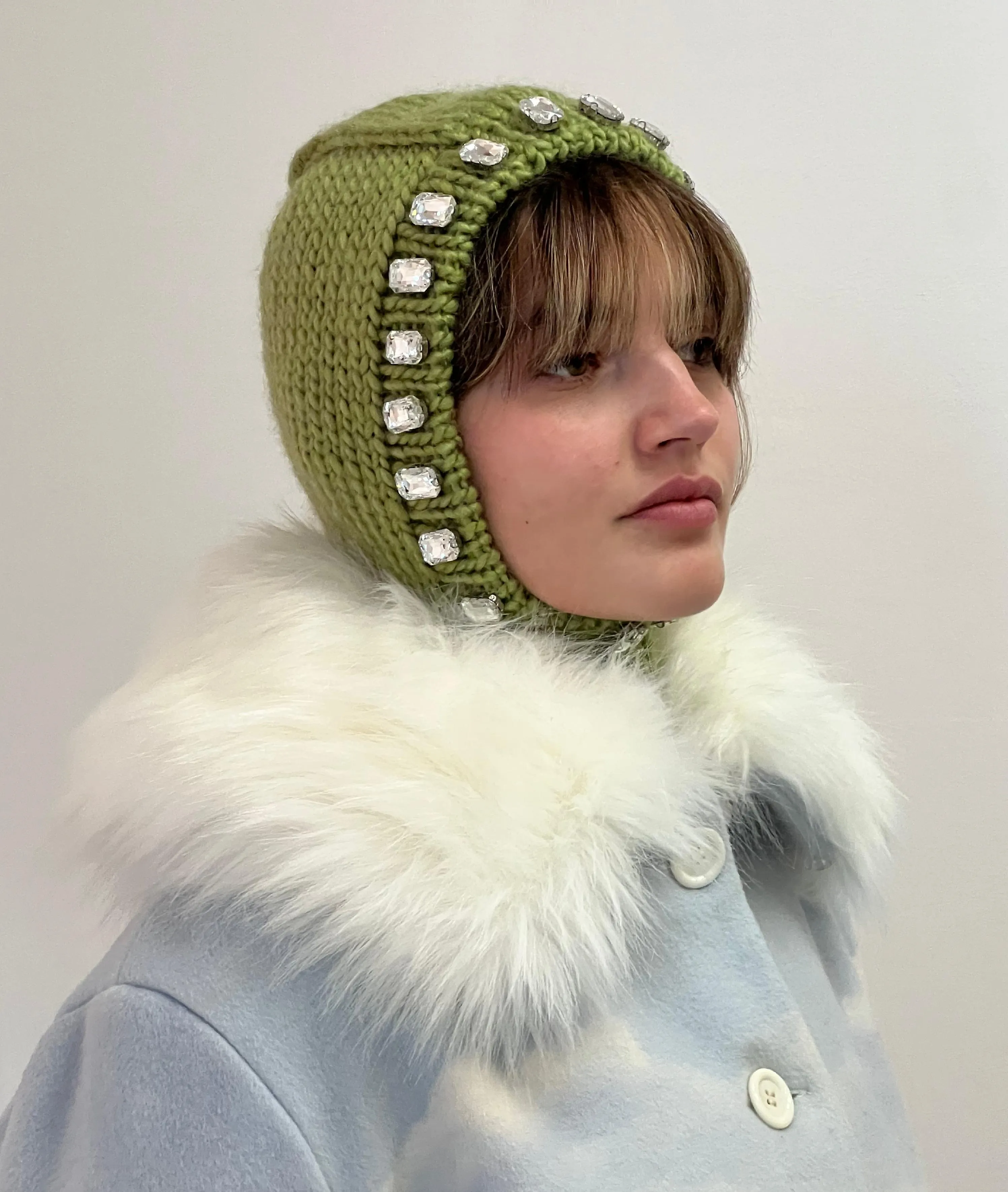 Crystal Hand Knitted Balaclava
