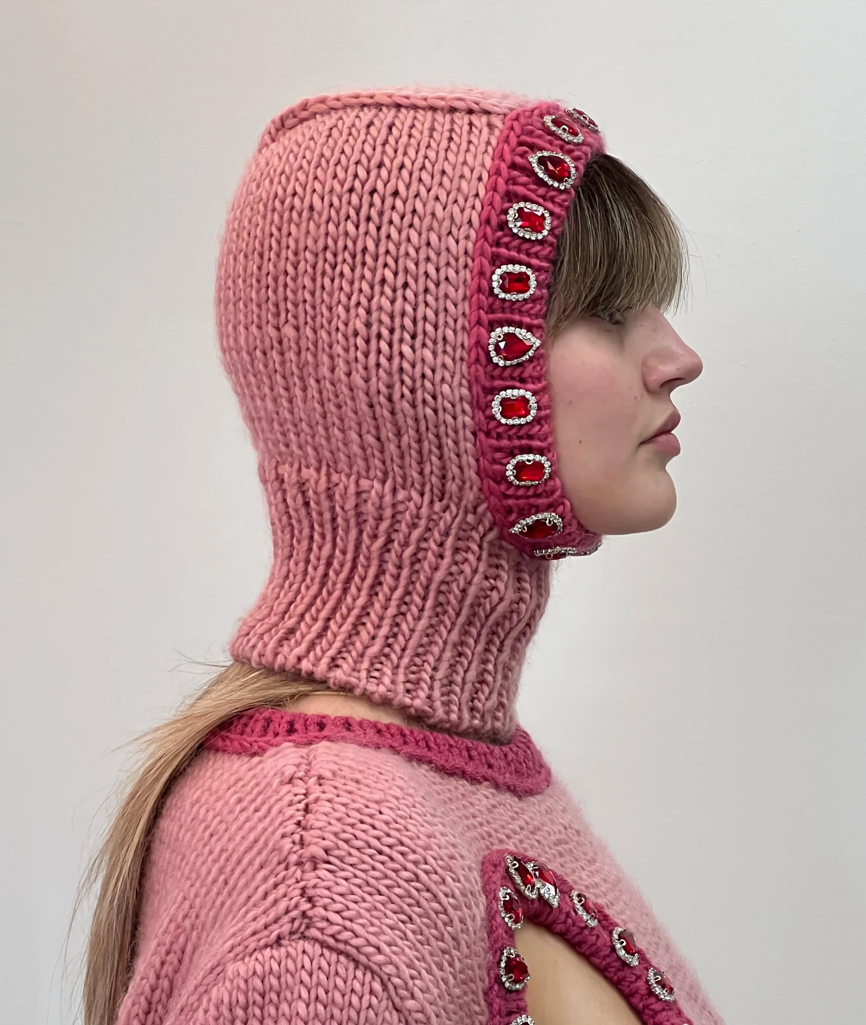 Crystal Hand Knitted Balaclava