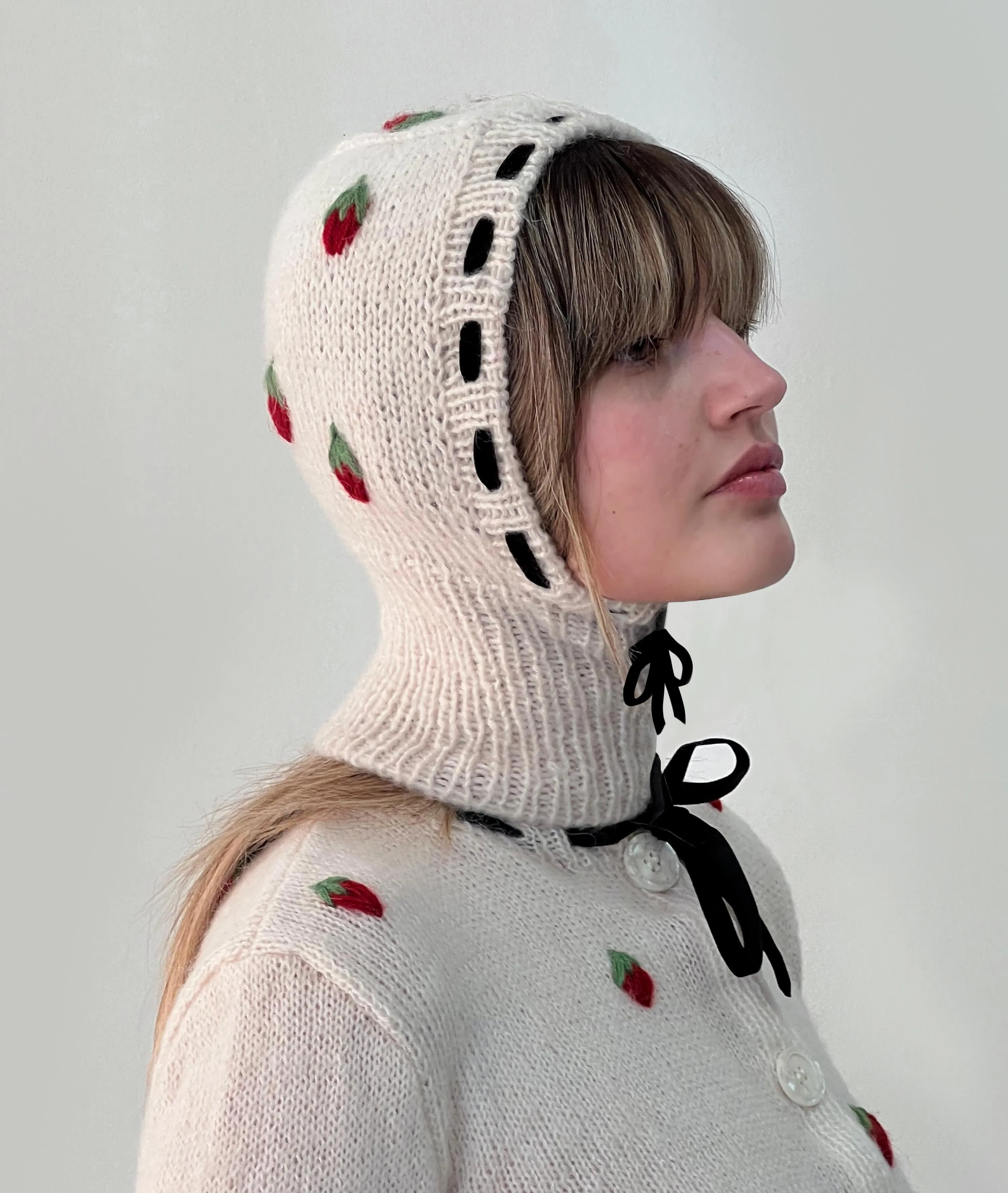 Embroidered Hand Knitted Balaclava