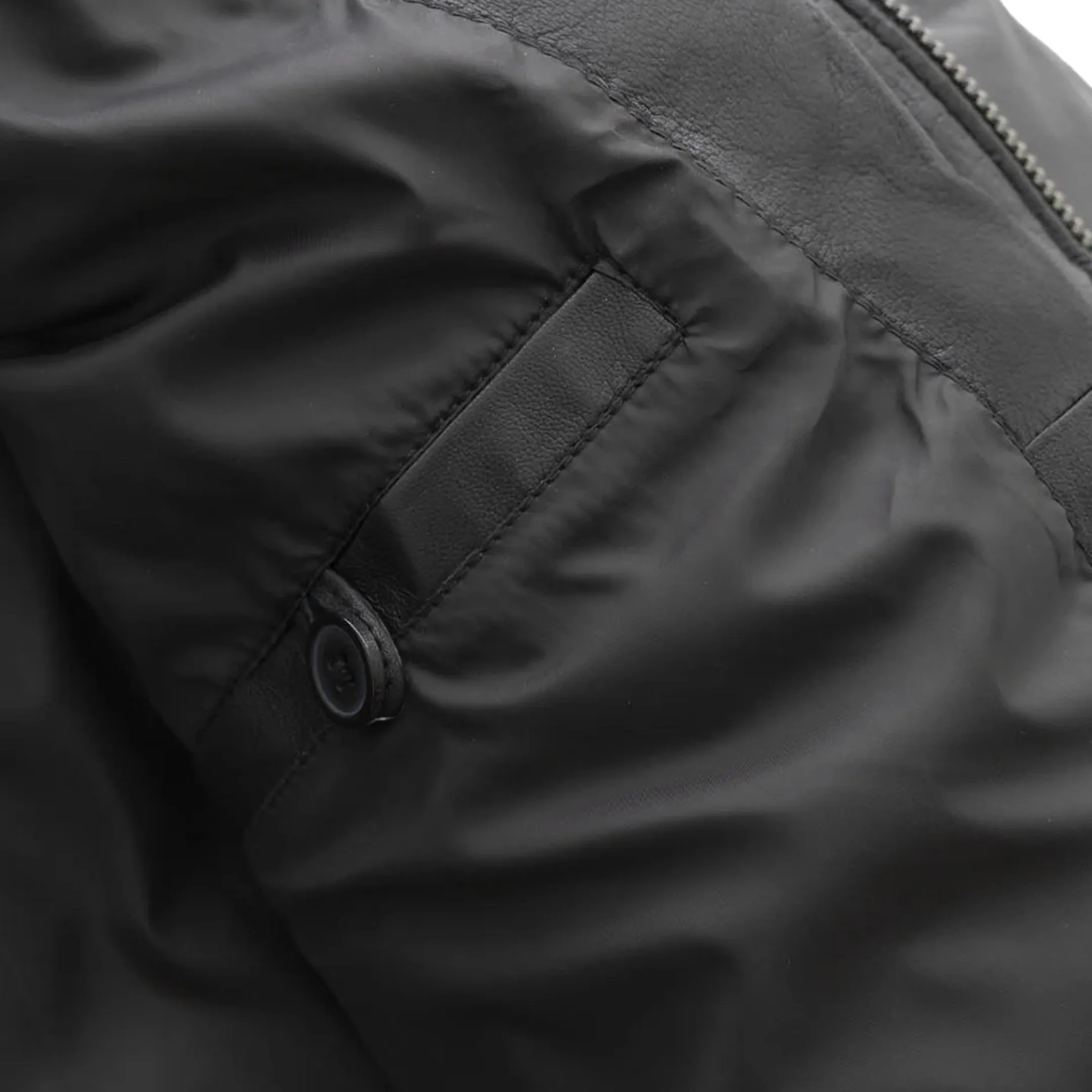 Ezra Mens Puffer Leather Jacket