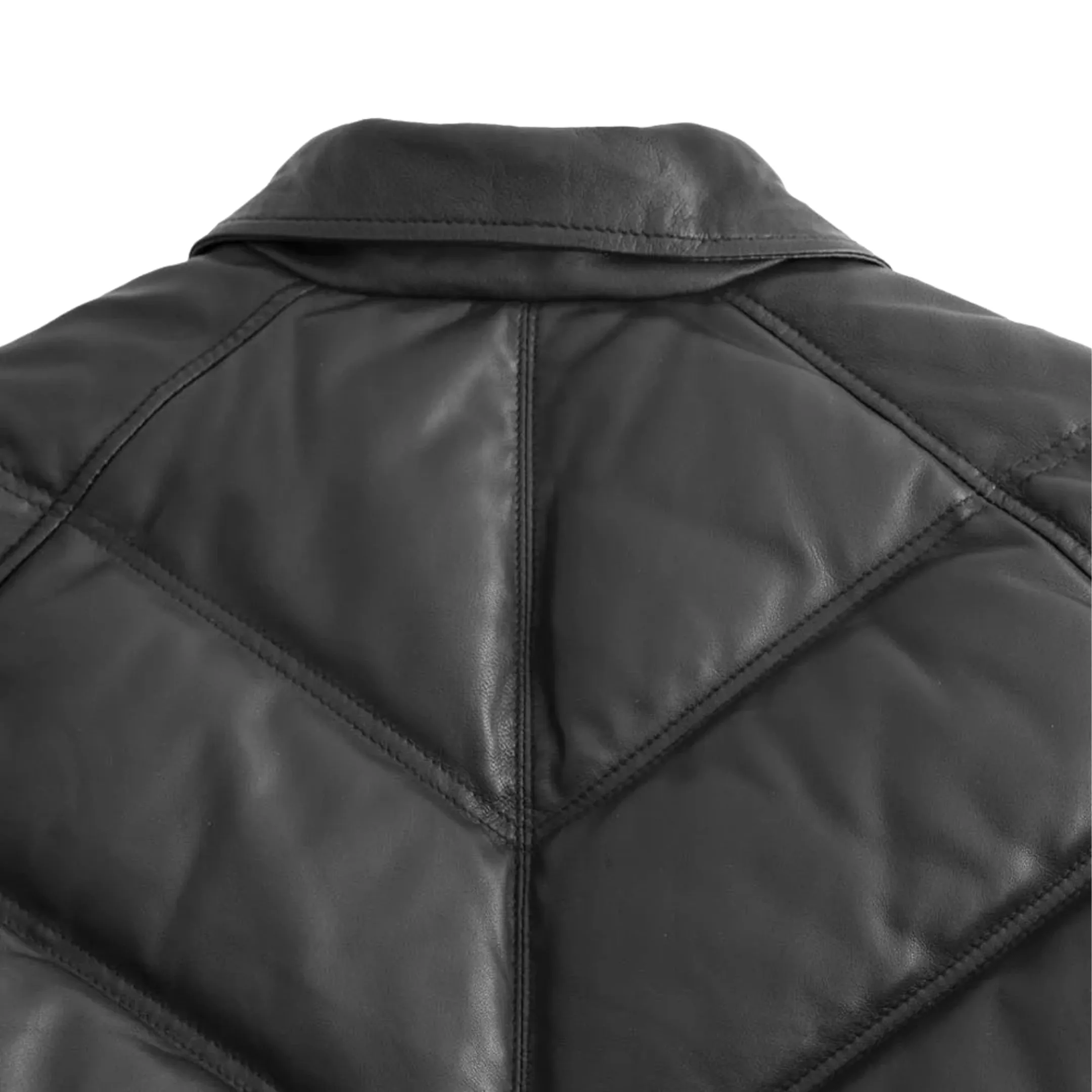 Ezra Mens Puffer Leather Jacket