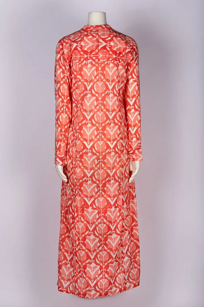 Ezra Wood-Block Printed Maxi Kaftan Dress