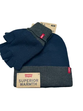 Levi's Mens Regular fit Beanie Hat One Size Blue Reversible