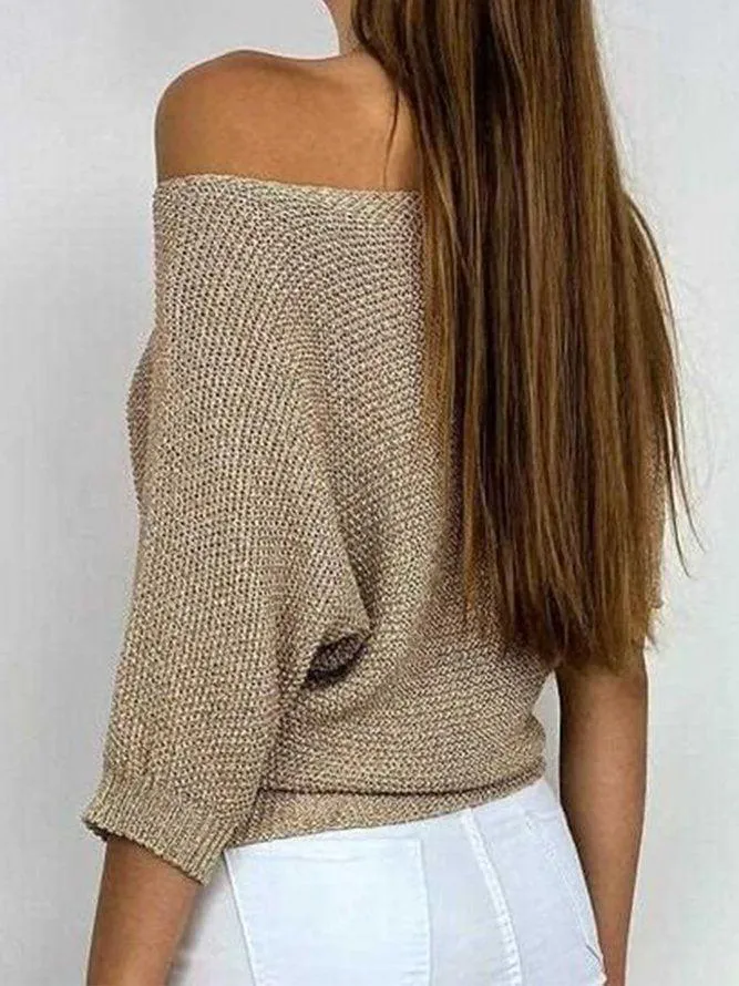 NEW Retails $110  Classic Brown Knitted Long Sleeve Sweater Size L