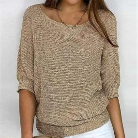 NEW Retails $110  Classic Brown Knitted Long Sleeve Sweater Size L