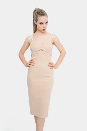 NUDE CUTOUT DRESS