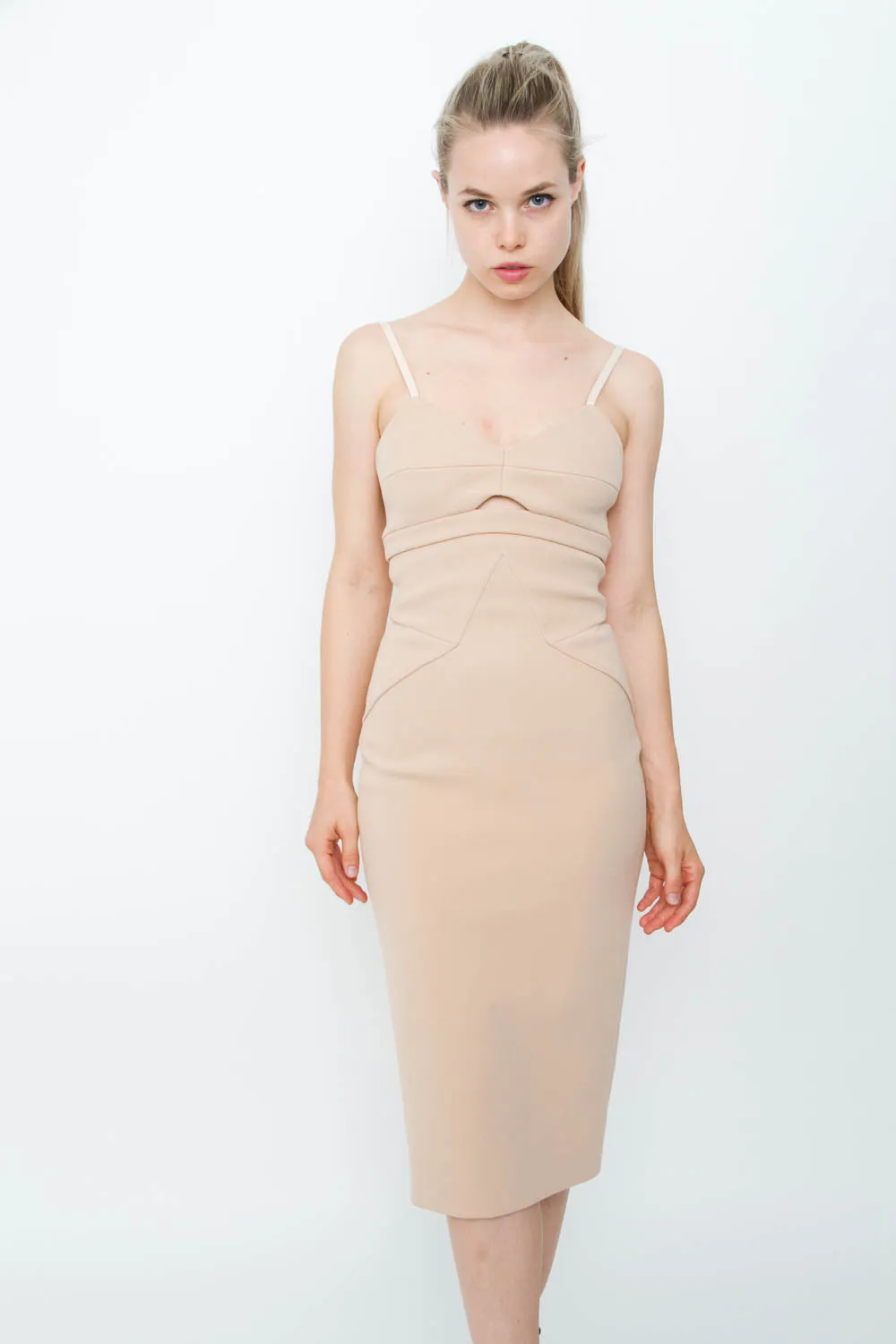 NUDE CUTOUT DRESS