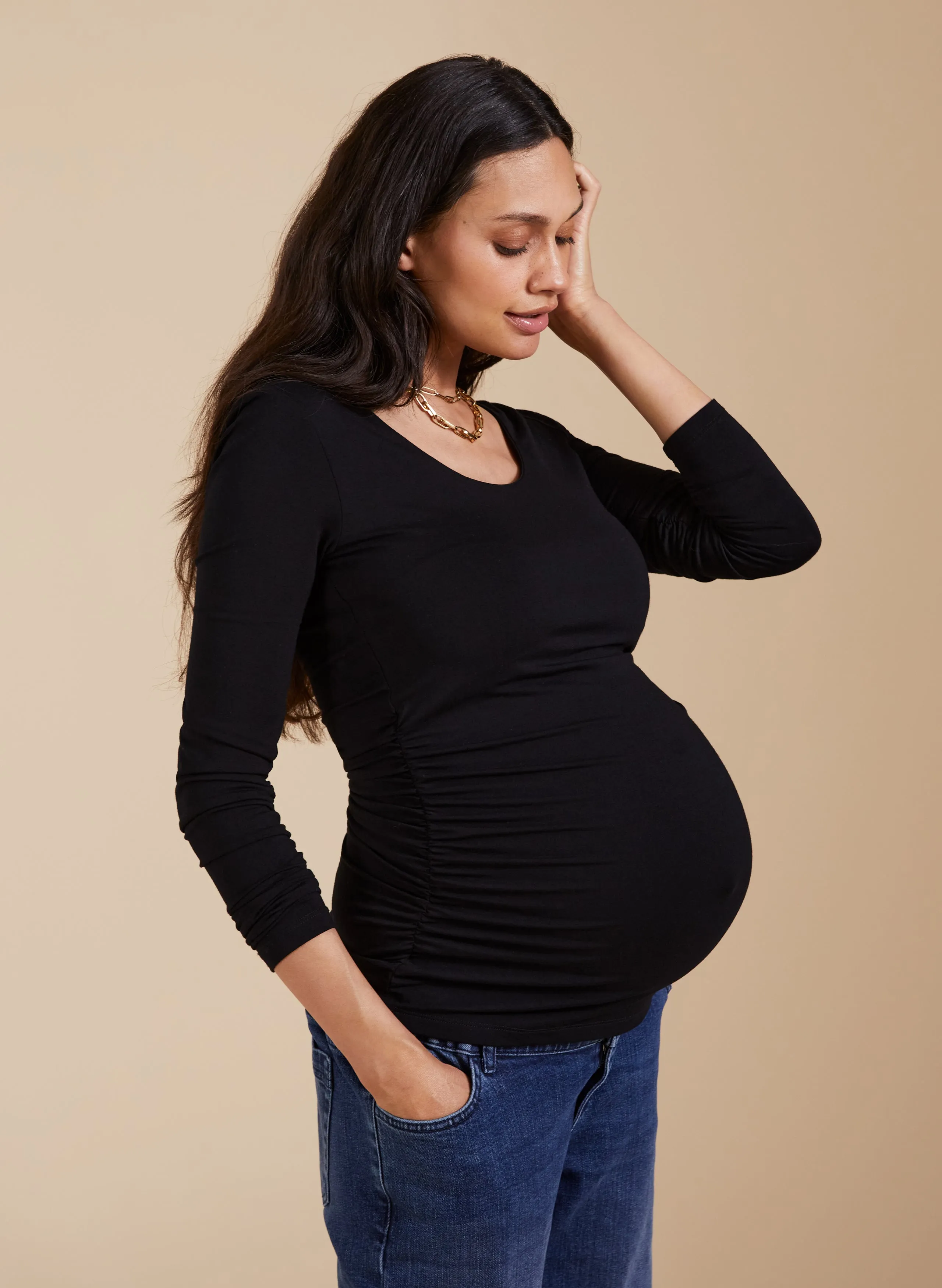 The Essentials Maternity Scoop Top