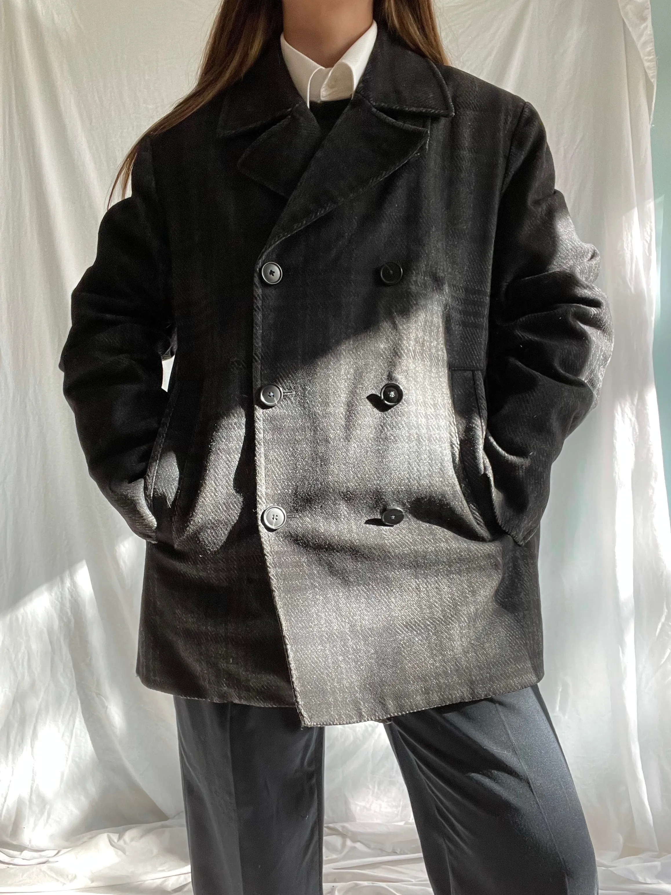 Theory Menswear Tanker Peacoat in Bolkar Wool-Blend - L/XL