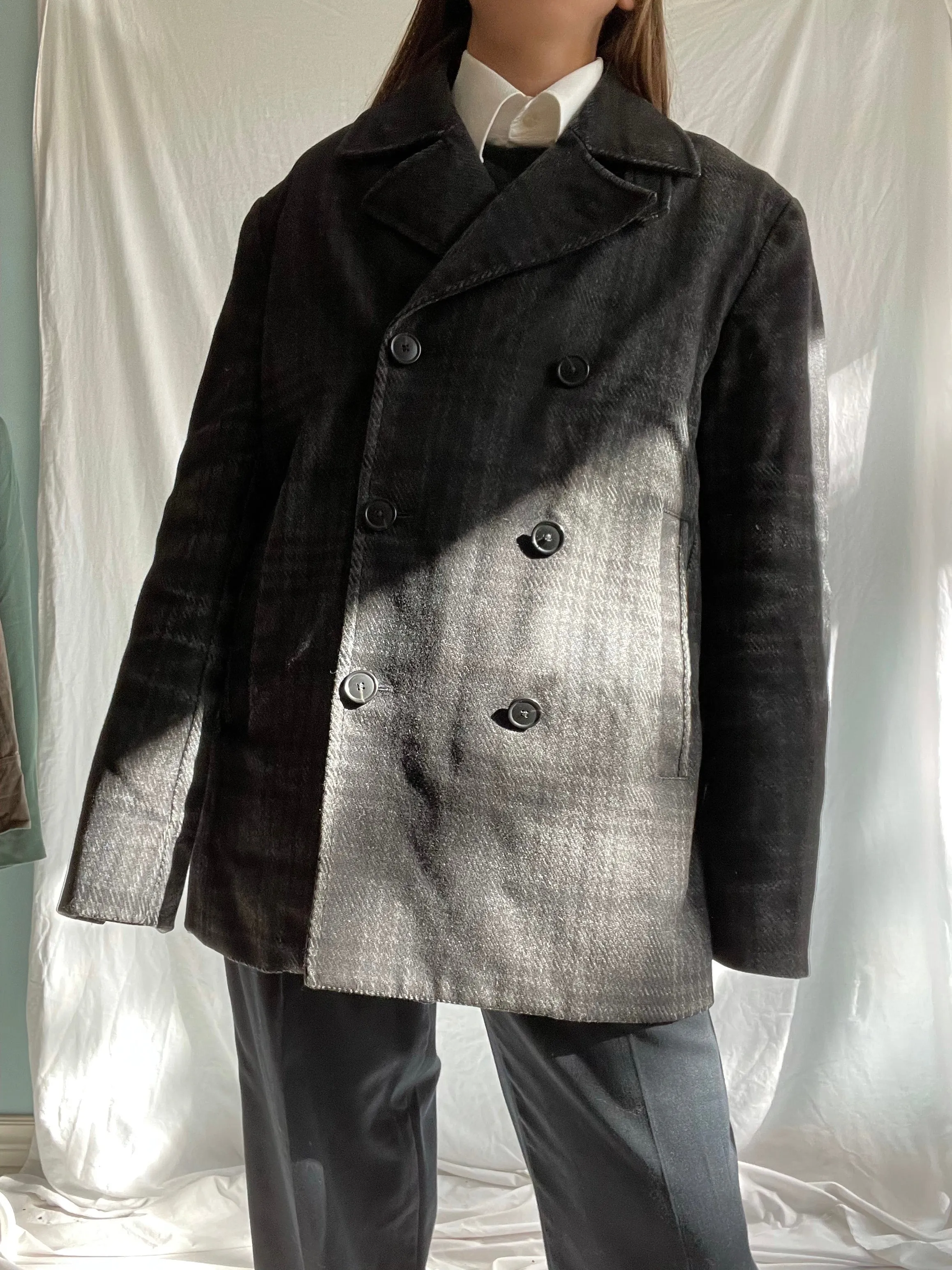 Theory Menswear Tanker Peacoat in Bolkar Wool-Blend - L/XL