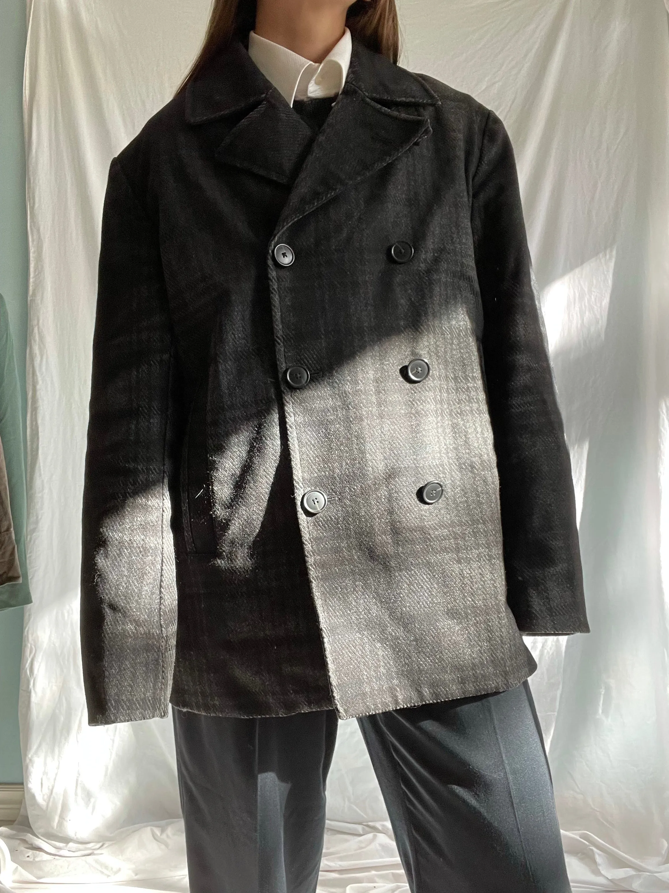 Theory Menswear Tanker Peacoat in Bolkar Wool-Blend - L/XL