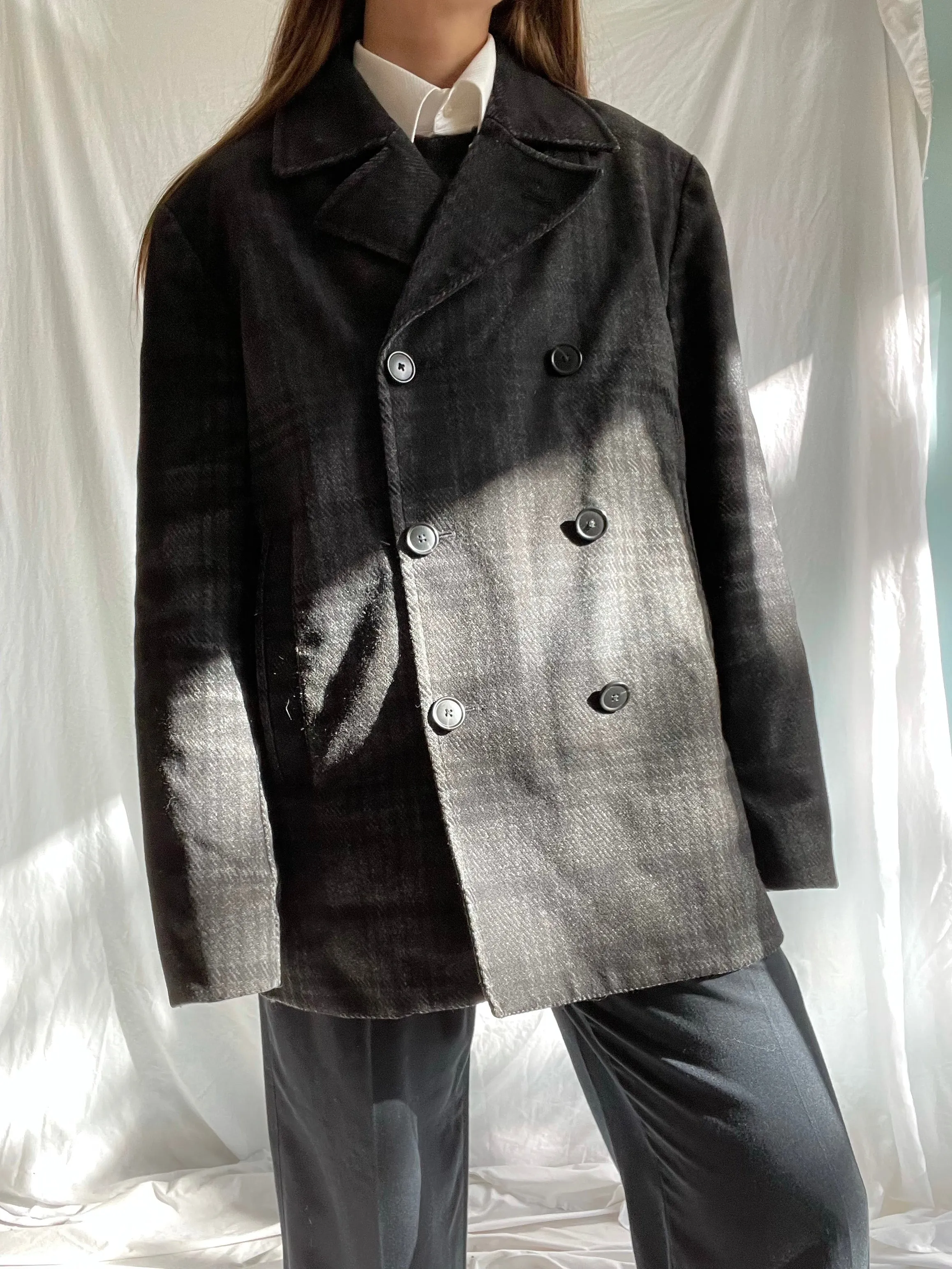 Theory Menswear Tanker Peacoat in Bolkar Wool-Blend - L/XL