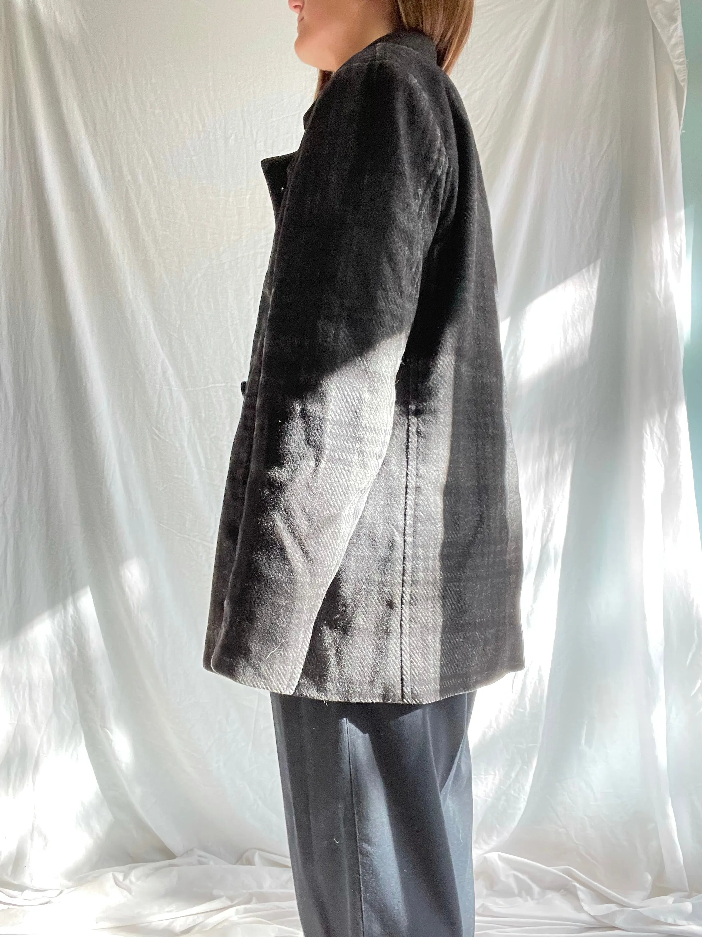 Theory Menswear Tanker Peacoat in Bolkar Wool-Blend - L/XL