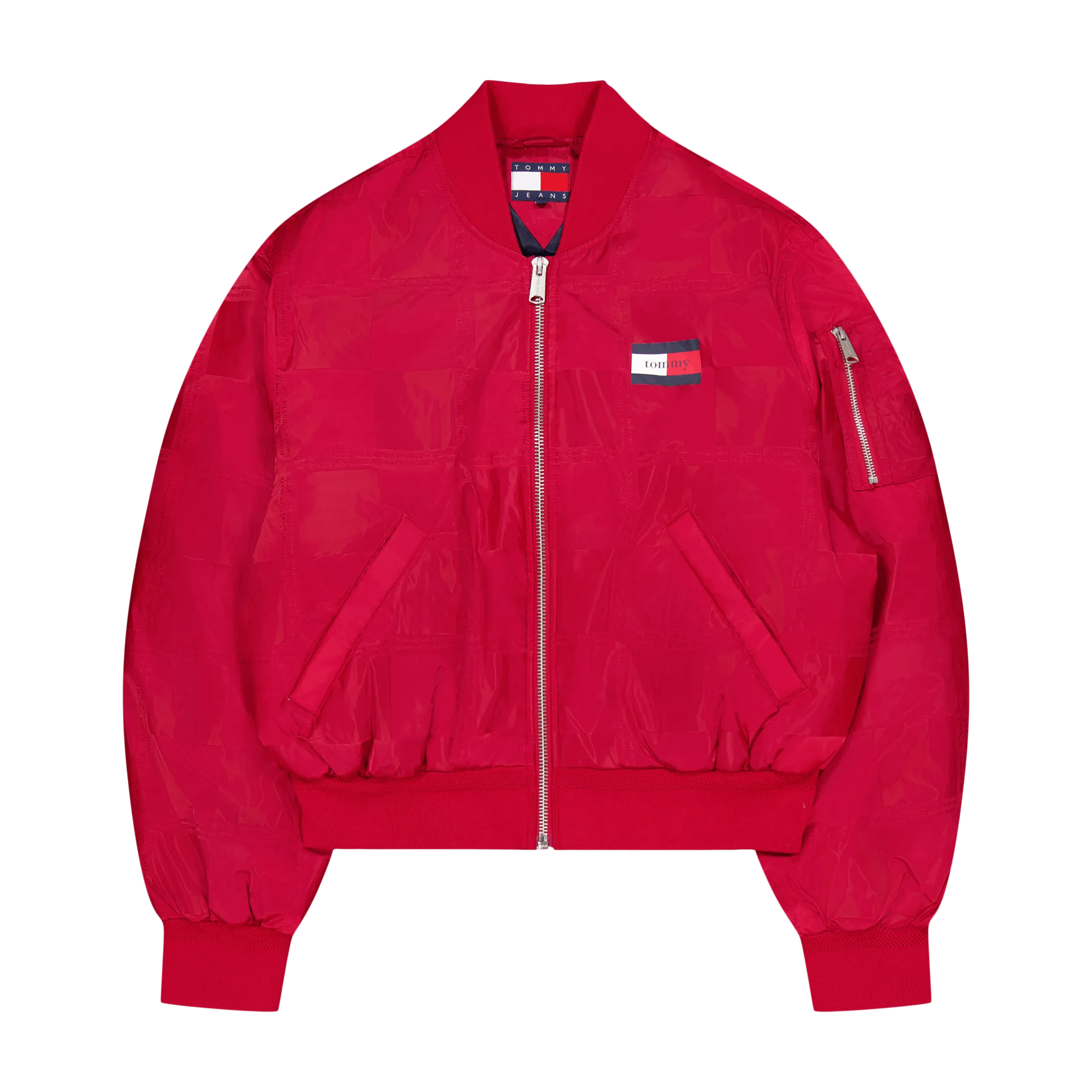 Tjcu Jacquard Boxy Bomber Jack Medium Red