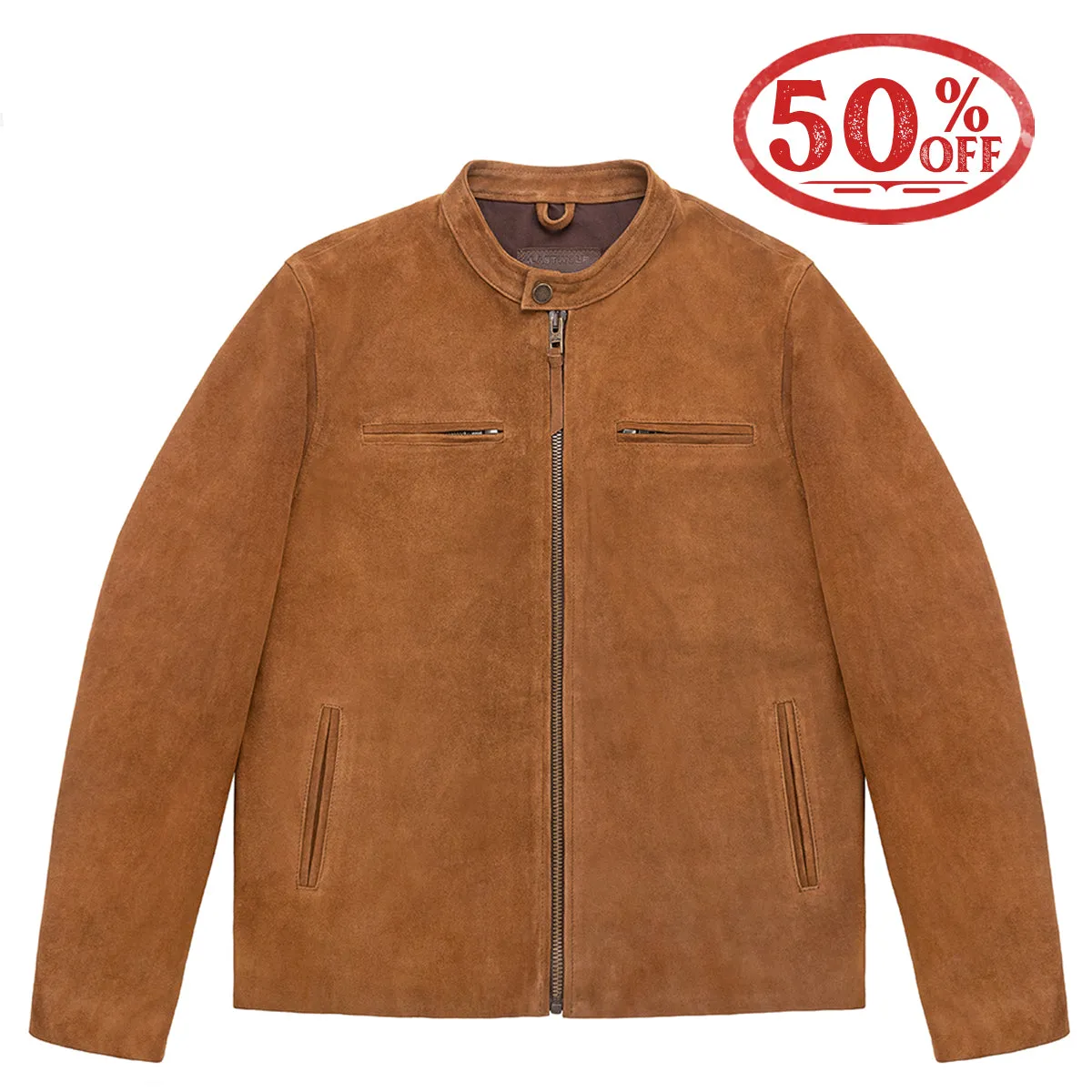 WHEELER PEAK RACER LEATHER JACKET - CEDAR SUEDE